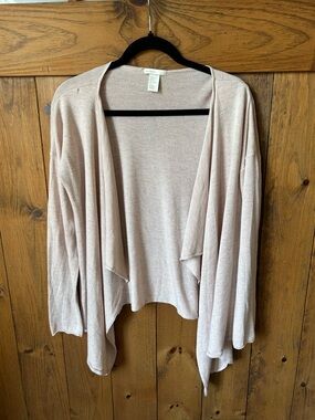 H&M Pale Pink Open-Front Draped Women's Cardigan